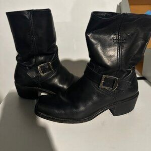 Frye Cavalry Strap Boots | Black Leather | Size 9